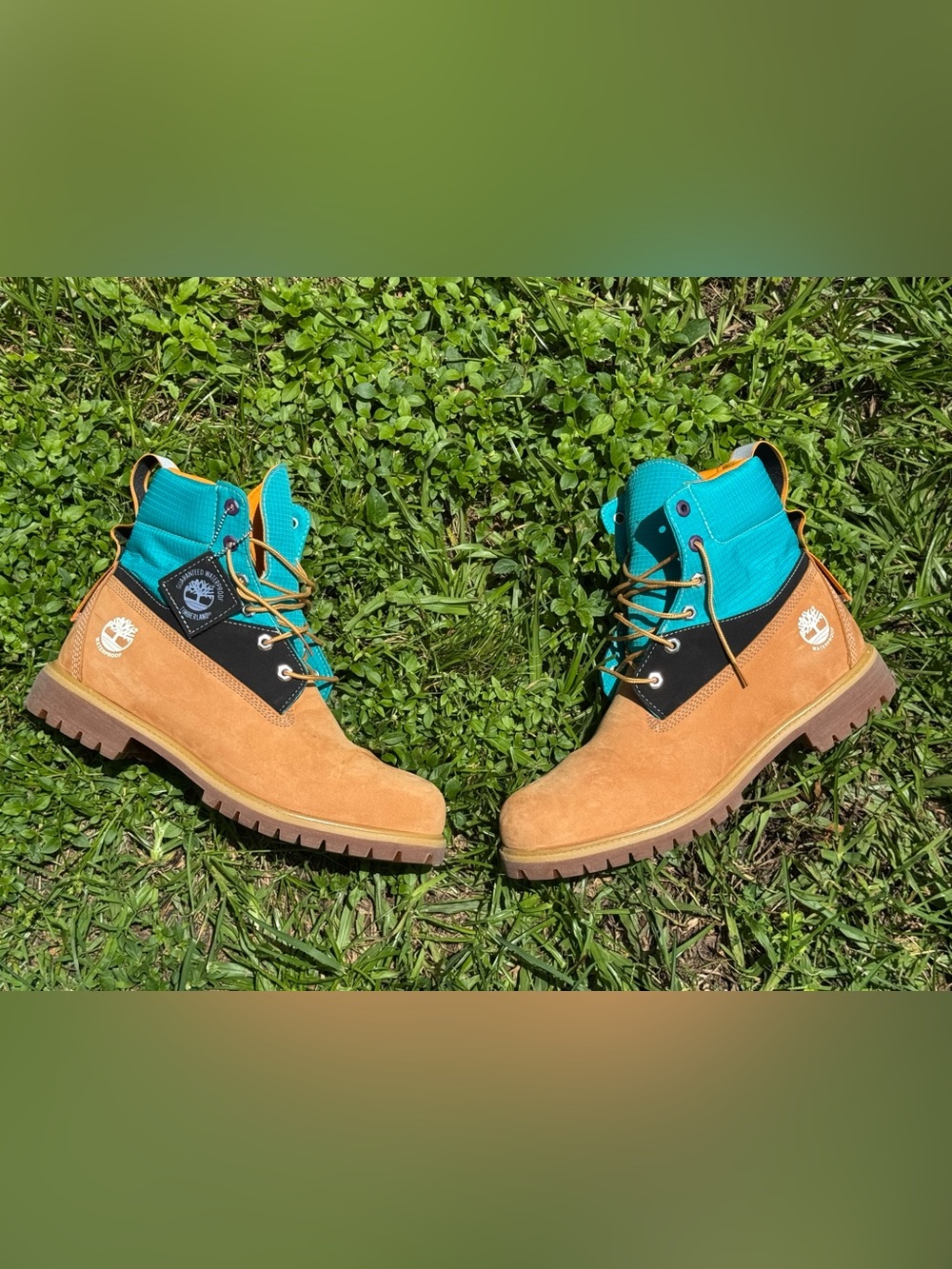 Timberland Mens 6” Inch Treadlight Waterproof Boots Wheat Teal Size 11